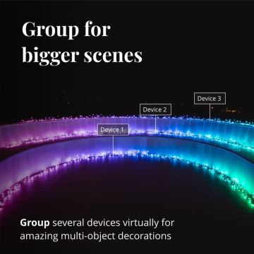 Twinkly - Вулична різдвяна RGB LED гірлянда з регулюванням яскравості CLUSTER 400xLED 9,5м IP44 Wi-Fi