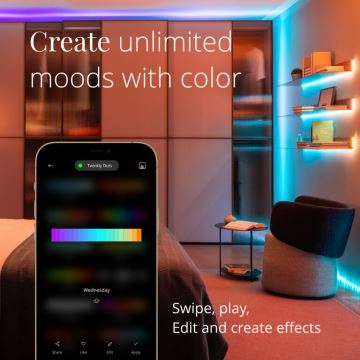 Twinkly - LED RGB Стрічка з регулюванням яскравості DOTS 60xLED 3 м Wi-Fi USB