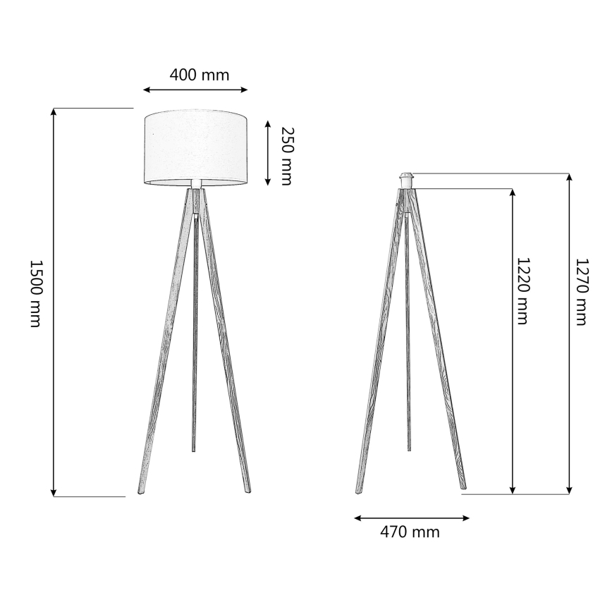 Торшер ALBA 1xE27/60W/230V кремовый/сосна