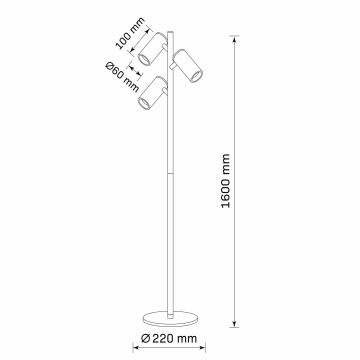 Торшер MARIBEL 3xGU10/12W/230V черный