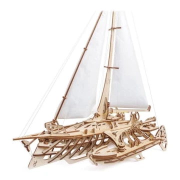 Ugears - 3D дерев'яний механічний пазл Вітрильний човен Merihobus тримаран