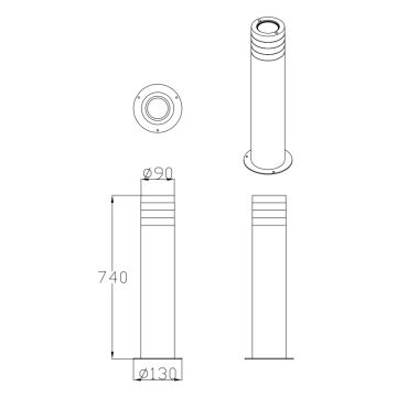 Уличная лампа RINO 1xE27/12W/230V IP54 74 см черный