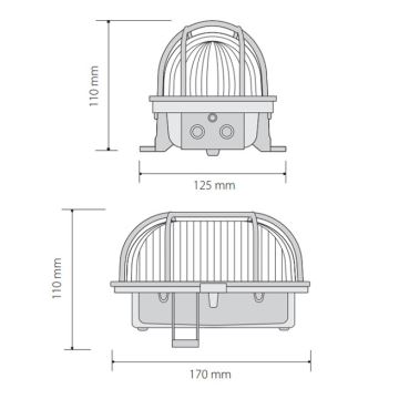 Уличный потолочный светильник OVAL 1xE27/60W/230V IP44 коричневая