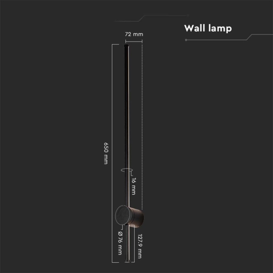 Уличный светодиодный настенный светильник LED/12W/230V 3000K IP65 черный