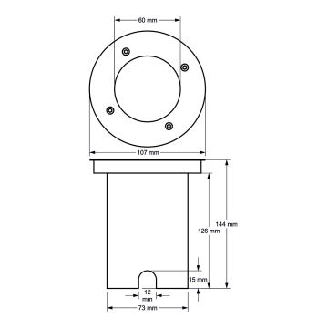 Уличный тротуарный светильник 1xGU10/35W/230V IP67 матовый хром