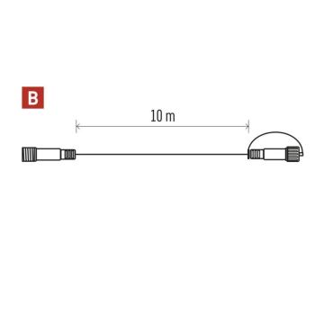 Уличный удлинитель для подключения гирлянд 10 м IP44