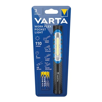 Varta 17647101421 - Светодиодный фонарь WORK FLEX POCKET LIGHT LED/3xAAA IPX4