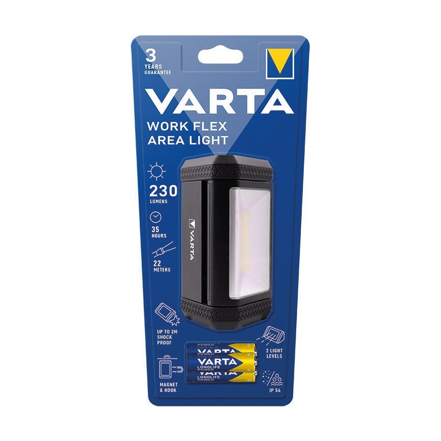 Varta 17648101421 - Светодиодный переносной фонарь WORK FLEX AREA LIGHT LED/3xAA IP54