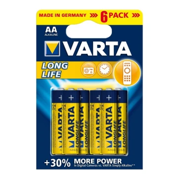 Varta 4106 - Щелочная батарейка LONGLIFE EXTRA AA 1,5V 6 шт.