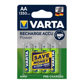 Varta 56746101404 - Щелочная батарейка RECHARGE AA 1.2V/1350 мАч 4 шт.