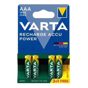 Varta 5703301494 - 3+1 шт. Акумуляторні батарейки ACCU AAA Ni-MH/1000mAh/1,2V