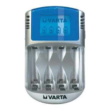 Varta 57070 - Зарядний пристрій з LCD-дисплеєм 4xAA/AAA 100-240V/12V/5V