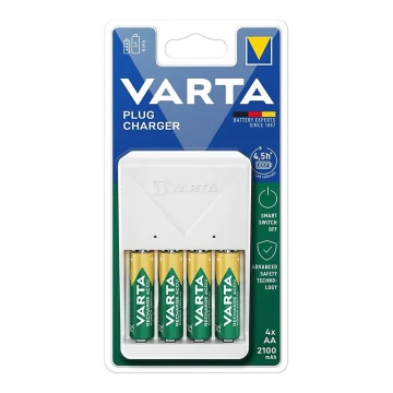 Varta 57657101451 - Зарядний пристрій 4xAA/AAA 2100mAh 230V