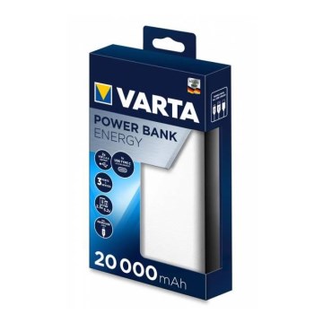 Varta 57978101111 - Повербанк ENERGY 20000mAh/2x2,4V белый