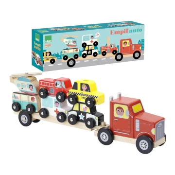 Vilac - Дерев'яна вантажівка з іграшковими машинками