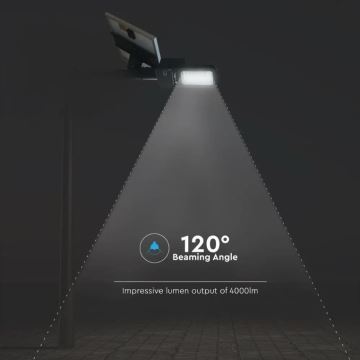 Вулична LED лампа на сонячній батареї з регулюванням яскравості LED/50W/6.4V 6000K IP65 + дистанційне керування