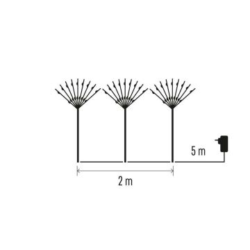 Вулична різдвяна LED декорація 180xLED/3,6W/230V IP44 холодний білий