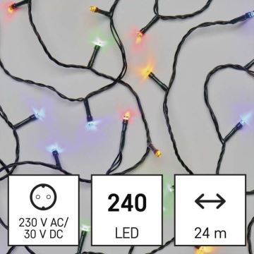 Вулична різдвяна LED гірлянда 240xLED/8 функцій 29м IP44 кольорова