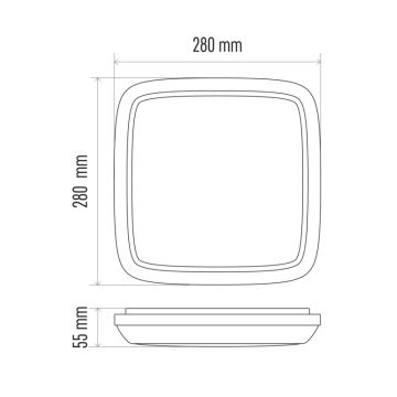 Вуличний світлодіодний стельовий світильник DORI LED/24W/230V IP54 квадратний