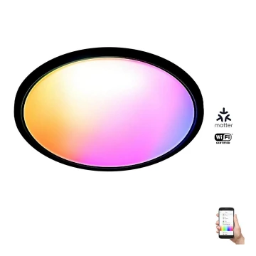 WiZ - LED RGB стельовий світильник з регулюванням яскравості SUPERSLIM LED/22W/230V 2700-6500K Wi-Fi чорний