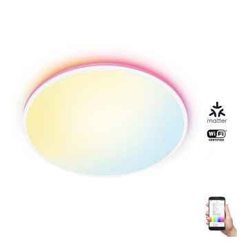 WiZ - Светодиодный потолочный RGBW-светильник с регулированием яркости RUNE LED/21W/230V 2700-6500K Wi-Fi белый