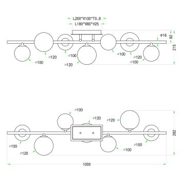 Wofi 7014-701W - Пристельова LED люстра VILLA 7xG9/3W/230V золотий