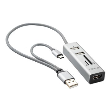 Yenkee - USB 2.0 та USB-C OTG хаб та кард-рідер