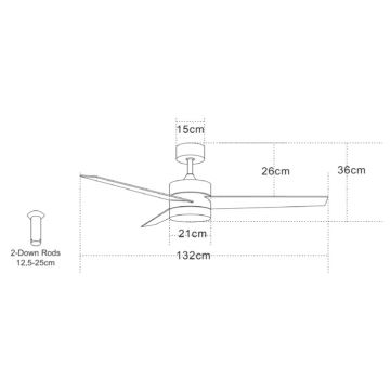 Zambelis 19134 - Светодиодный потолочный вентилятор LED/15W/230V 3000/4000/6000K хром + дистанционное управление