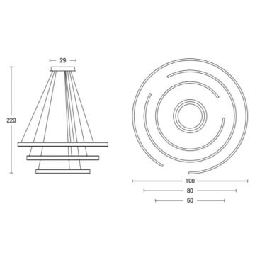 Zambelis 2014 - Підвісна LED люстра з регулюванням яскравості LED/120W/230V золотий