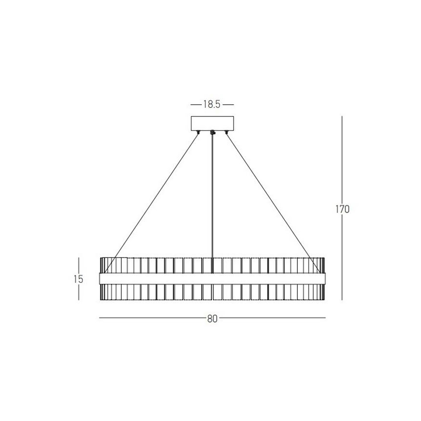 Zambelis 22040 - Світлодіодна підвісна люстра з регулюванням яскравості LED/68W/230V золотий