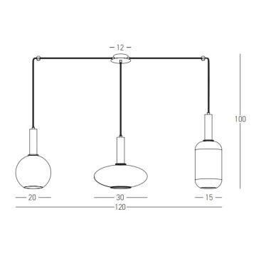 Zambelis 22151 - Подвесная люстра 3xE27/40W/230V золотистый