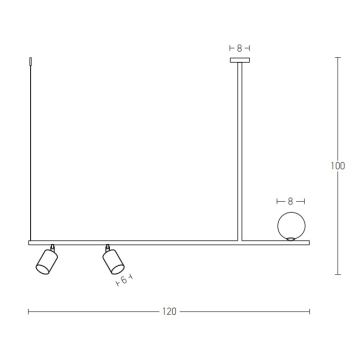 Zambelis 22227 - Підвісна люстра 2xGU10/25W+G9/9W/230V