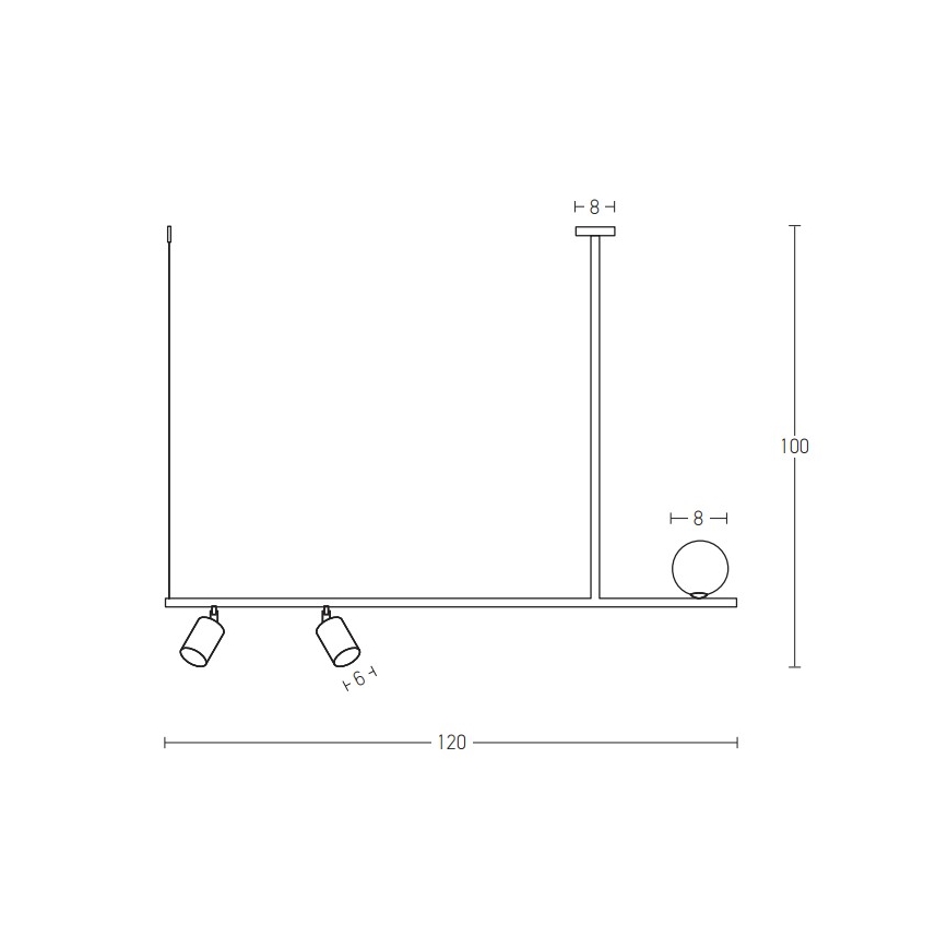 Zambelis 22227 - Підвісна люстра 2xGU10/25W+G9/9W/230V