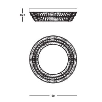 Zambelis 23047 - LED Кришталевий стельовий світильник з регулюванням яскравості LED/38W/230V CRI 90 3000K діаметр 60 см латунь