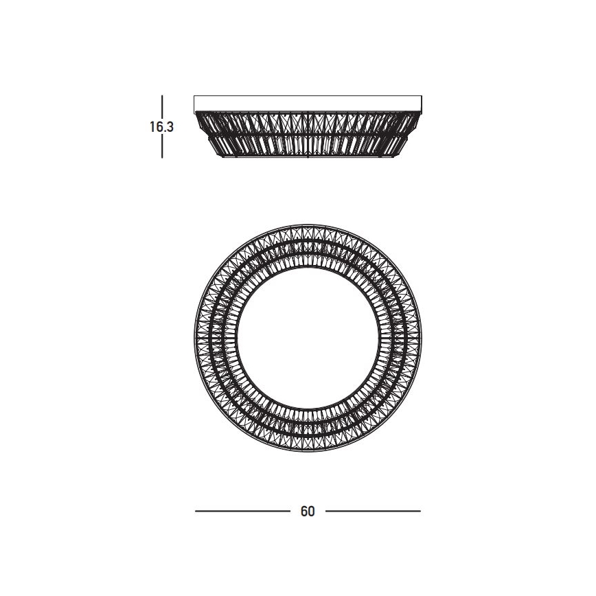 Zambelis 23047 - LED Кришталевий стельовий світильник з регулюванням яскравості LED/38W/230V CRI 90 3000K діаметр 60 см латунь