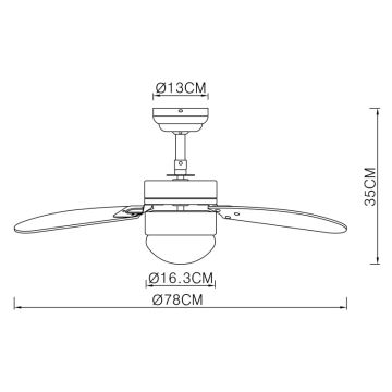 ZEVENTI - Потолочный вентилятор FAMARA 1xE14/60W/230V