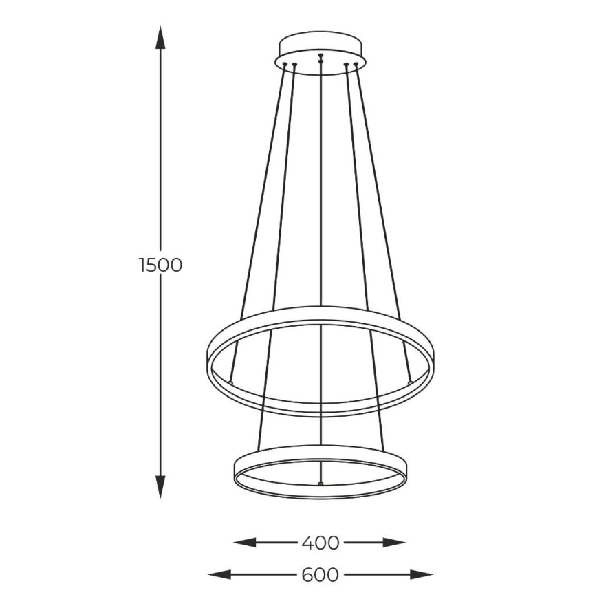 Zuma Line - Светодиодная подвесная люстра LED/50W/230V 3000/4000/6000K диаметр 60 см черный