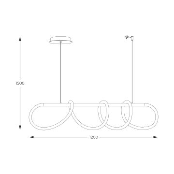 Zuma Line - Светодиодная подвесная люстра LED/45W/230V 3000/4000/6000K черный