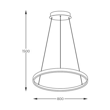 Zuma Line - Светодиодная подвесная люстра LED/36W/230V 3000/4000/6000K диаметр 80 см черный