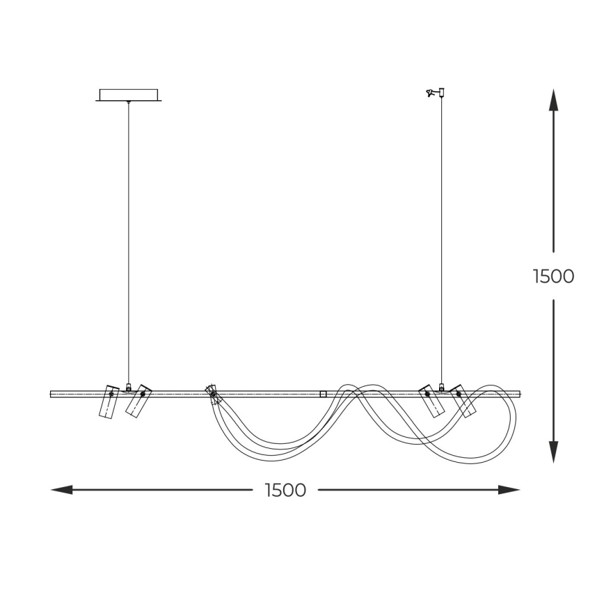 Zuma Line - Светодиодная подвесная люстра с регулированием яркости LED/60W + LED/7,5W/230V 2700-6000K черный/золотистый + дистанционное управление