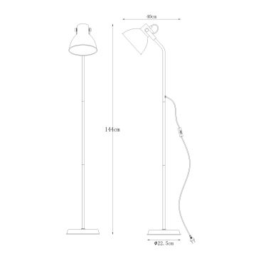 Zuma Line - Торшер 1xE27/40W/230V черный