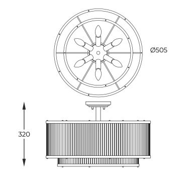 Zuma Line - Пристельова люстра 6xE14/60W/230V хром