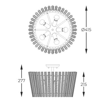 Zuma Line - Припотолочная люстра 5xE14/40W/230V золотистый