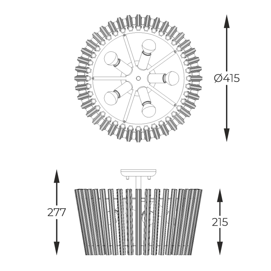 Zuma Line - Припотолочная люстра 5xE14/40W/230V золотистый