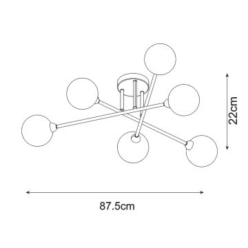 Zuma Line - Припотолочная люстра 6xG9/3W/230V черный