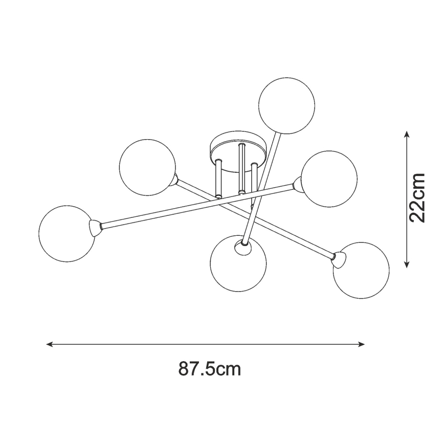 Zuma Line - Припотолочная люстра 6xG9/3W/230V черный