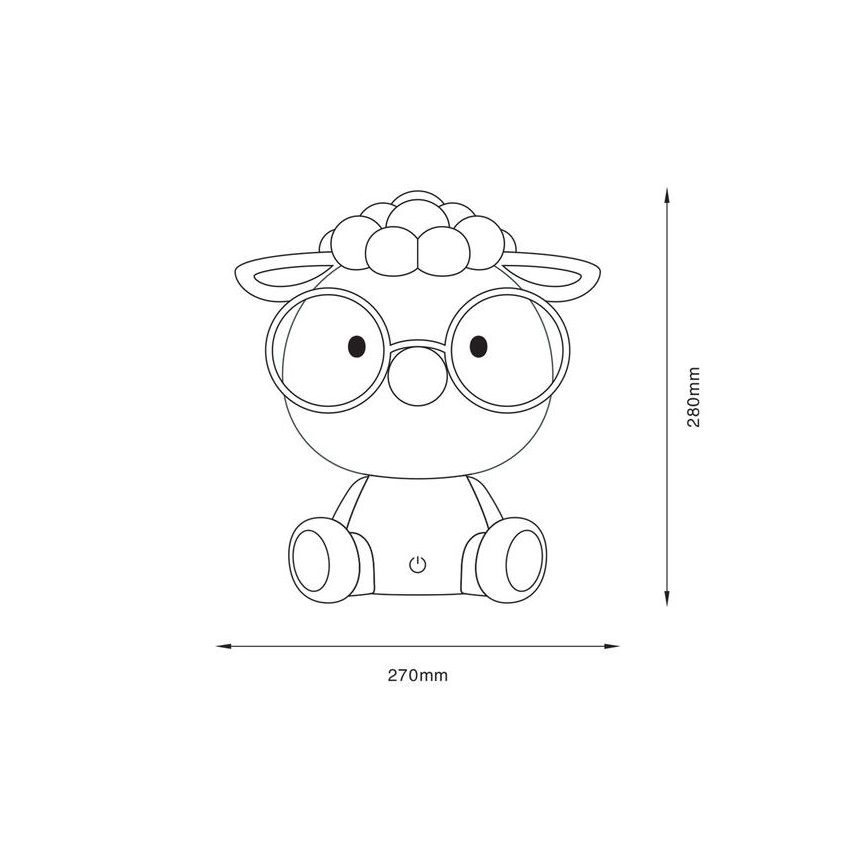 Zuma Line - LED Дитяча сенсорна настільна лампа з регулюванням яскравості LED/3W/230V овечка рожевий