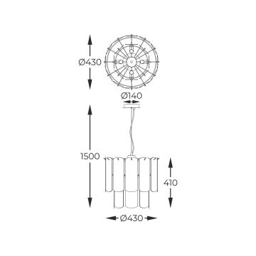 Zuma Line - Подвесная люстра 8xE14/40W/230V золотистый