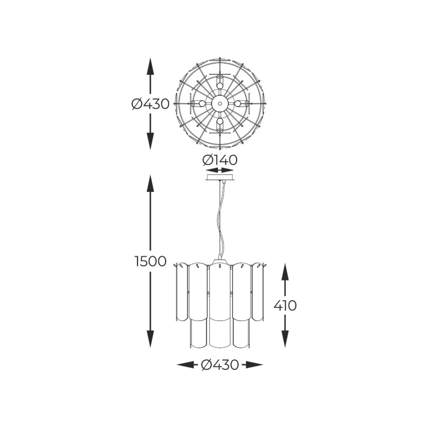 Zuma Line - Подвесная люстра 8xE14/40W/230V золотистый