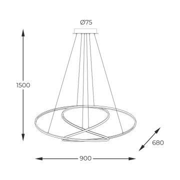 Zuma Line - Светодиодная подвесная люстра с регулированием яркости LED/56W/230V золотистый